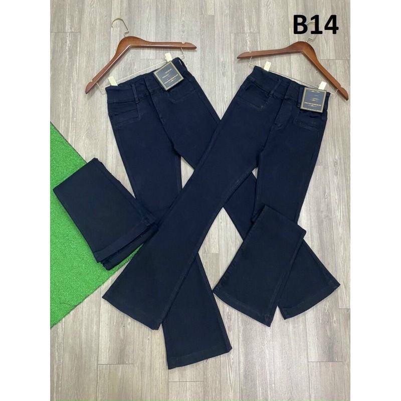 Quần Jeans Nữ, Quần Bò Nữ Màu Đen Ống Loe Dài Co Giãn