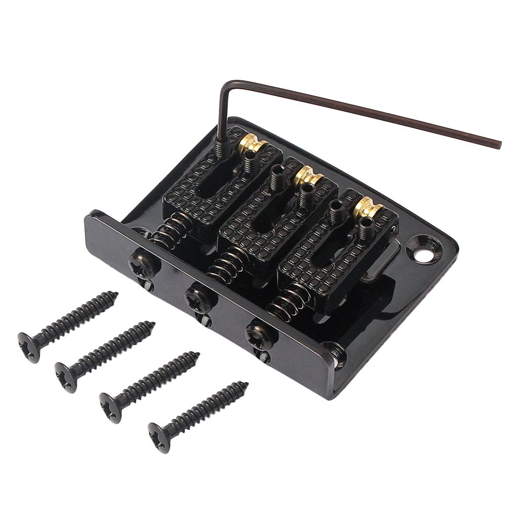 Sunnimix Có Thể Điều Chỉnh 3 Dây Đàn Guitar Đuôi Cầu Đàn Guitar Thay Thế Phần Đen