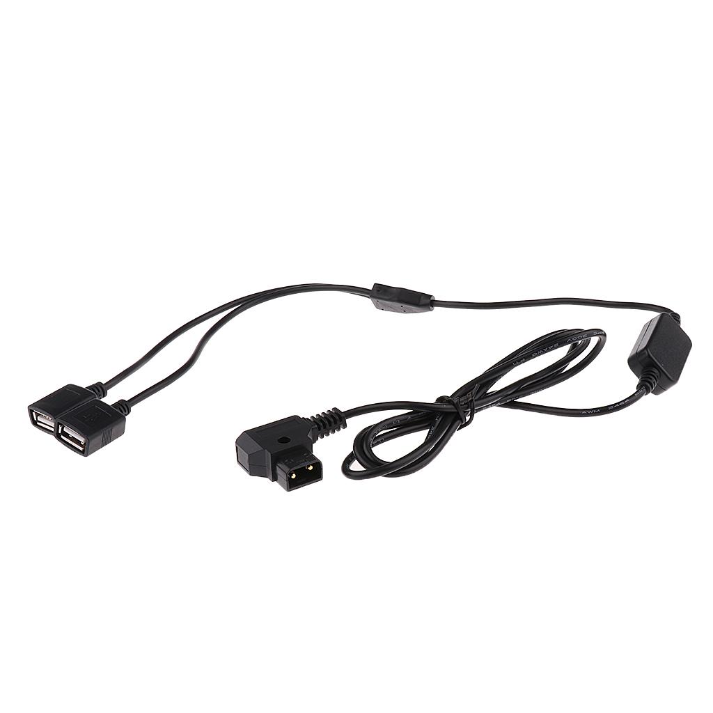 Male D-Tap Power Tap to 2 Female DC5V USB Adapter for Photography Power