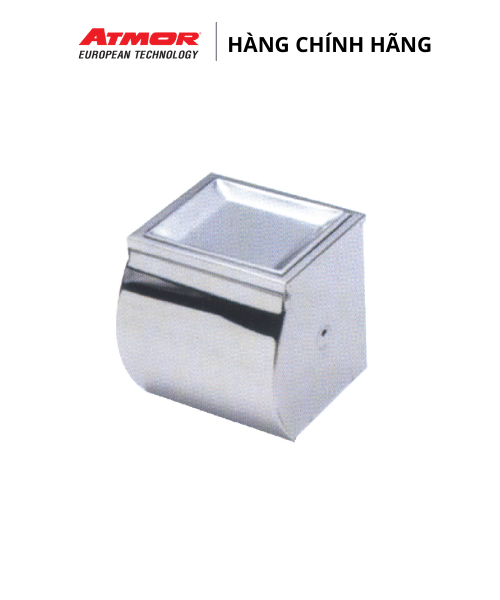 Hộp Đựng Giấy Vệ Sinh Inox Cao Cấp Gắn Tường Có Khay Để Điện Thoại ATMOR TD-8305A-D