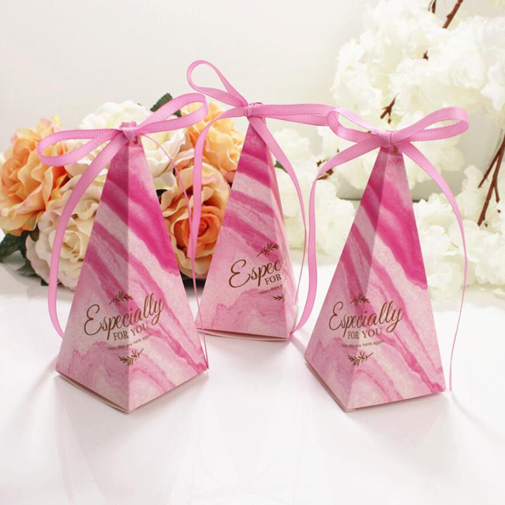 10 Pieces Triangle Shape Chocolate Candy Boxes Gift Boxes Wedding Favors