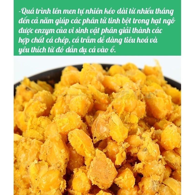 Mồi câu ngô ủ 1 gói = 1kg bắt cá trắm + chép + trôi + rô phi mồi siêu nhậy