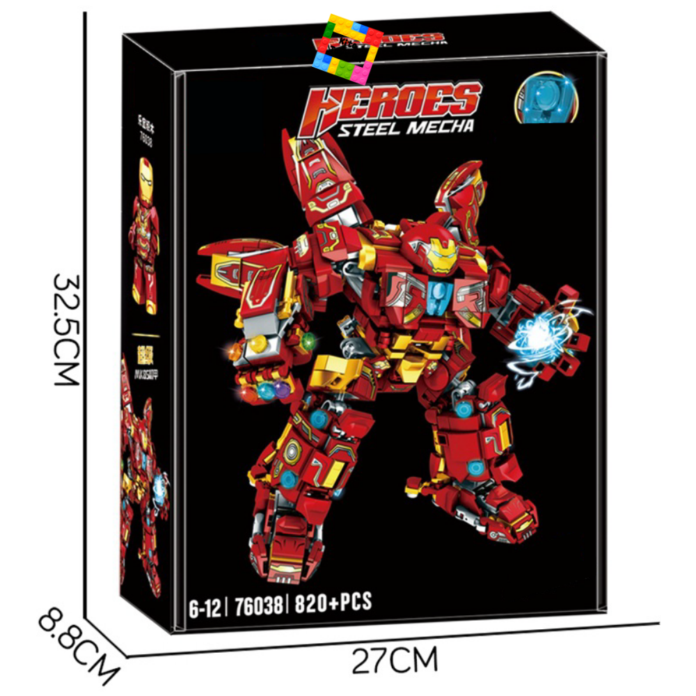 Đồ Chơi Lắp Ráp Robot Hulkbuster Xếp Hình Người Máy Mech Siêu Anh Hùng 820 Chi Tiết Cho Trẻ Từ 6 Tuổi