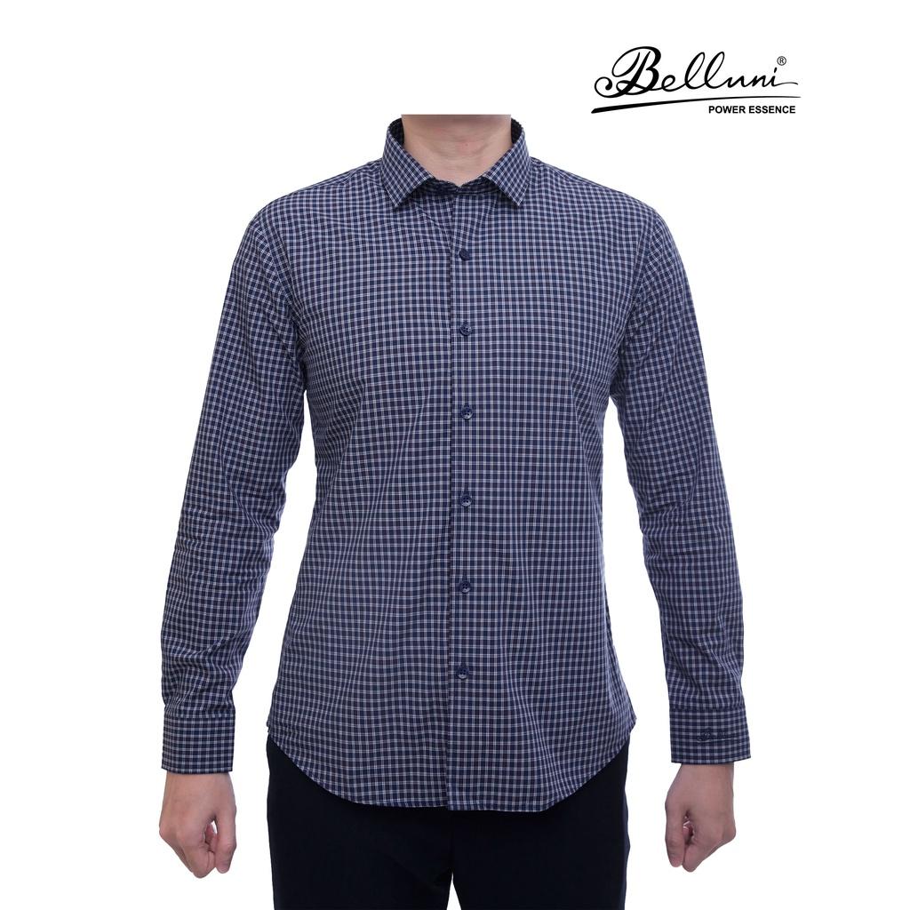 Áo sơ mi nam SlimFit tay dài cao cấp BELLUNI sợi tre chống nhăn kẻ ô sang trọng - ADS.BPS.BE.156.B1