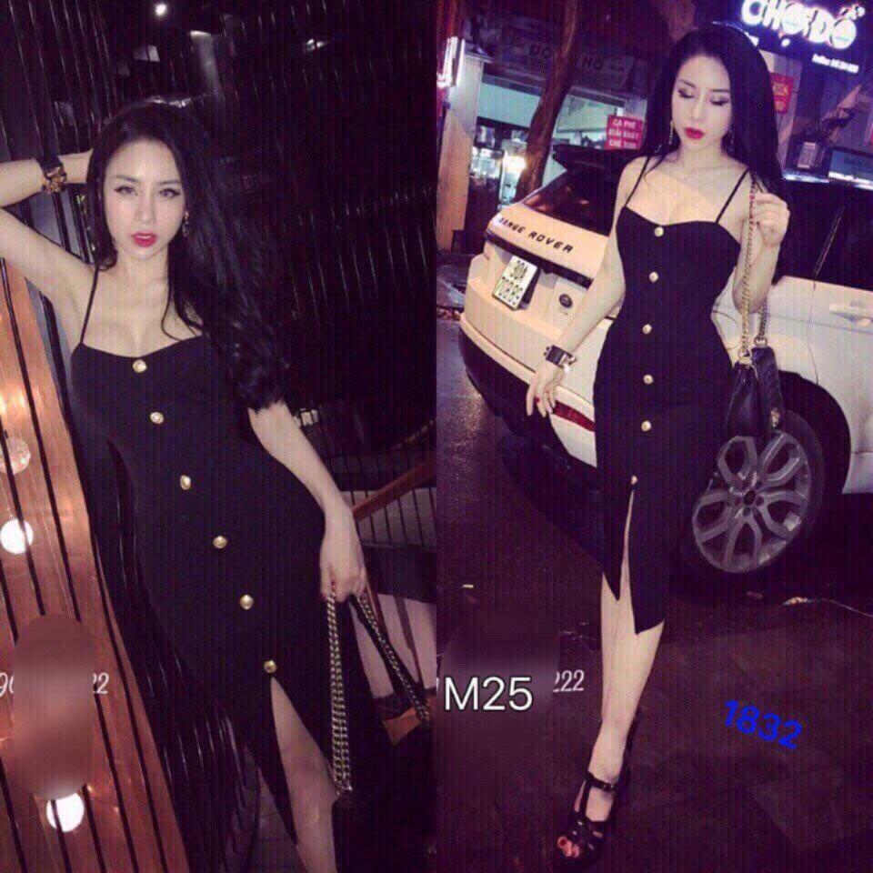 ĐẦM BODY 2 DÂY PHỐI NÚT