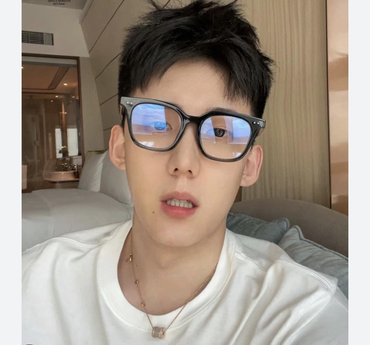 Kính Mắt vuông nhựa Acetate Bản lề chấu vàng cao cấp + Tặng kèm Fullbox phụ kiện