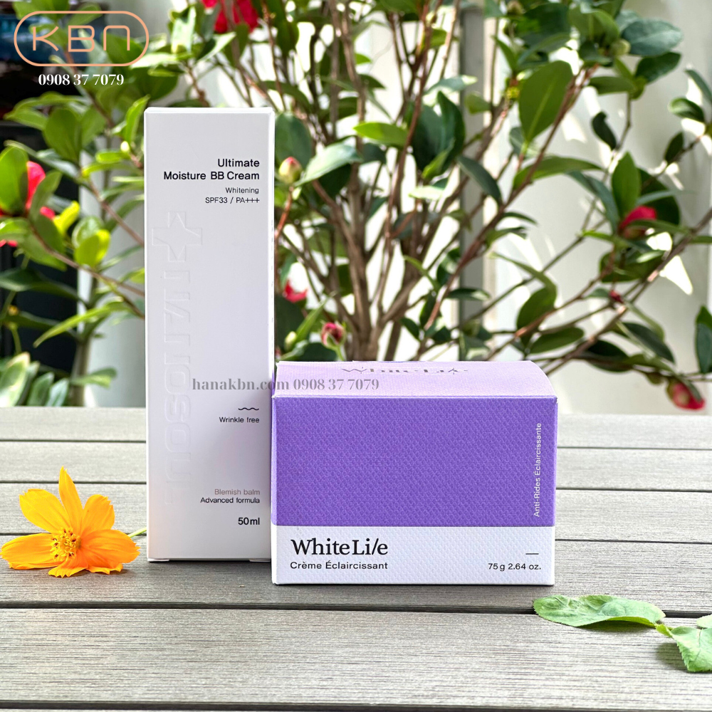 Combo 2 sản phẩm kem chống nắng Ultimate Moisture BB Cream + kem dưỡng White Lie