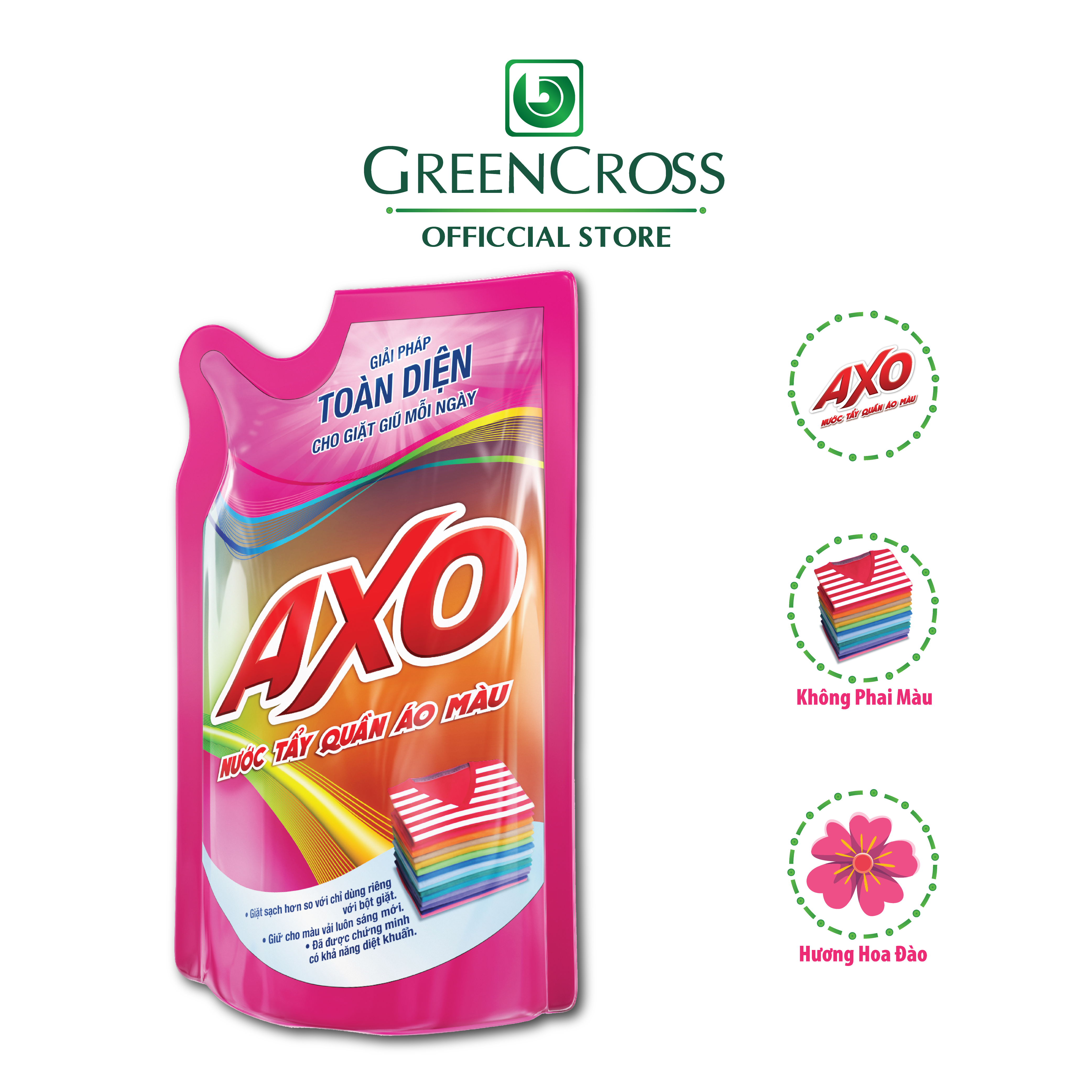 Nước tẩy quần áo màu Axo - Dạng túi 400ml