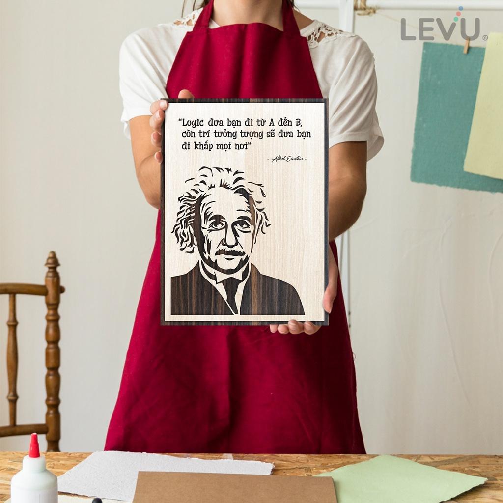 Tranh slogan câu nói nổi tiếng của Albert Einstein bằng gỗ khắc laser LEVU NT09