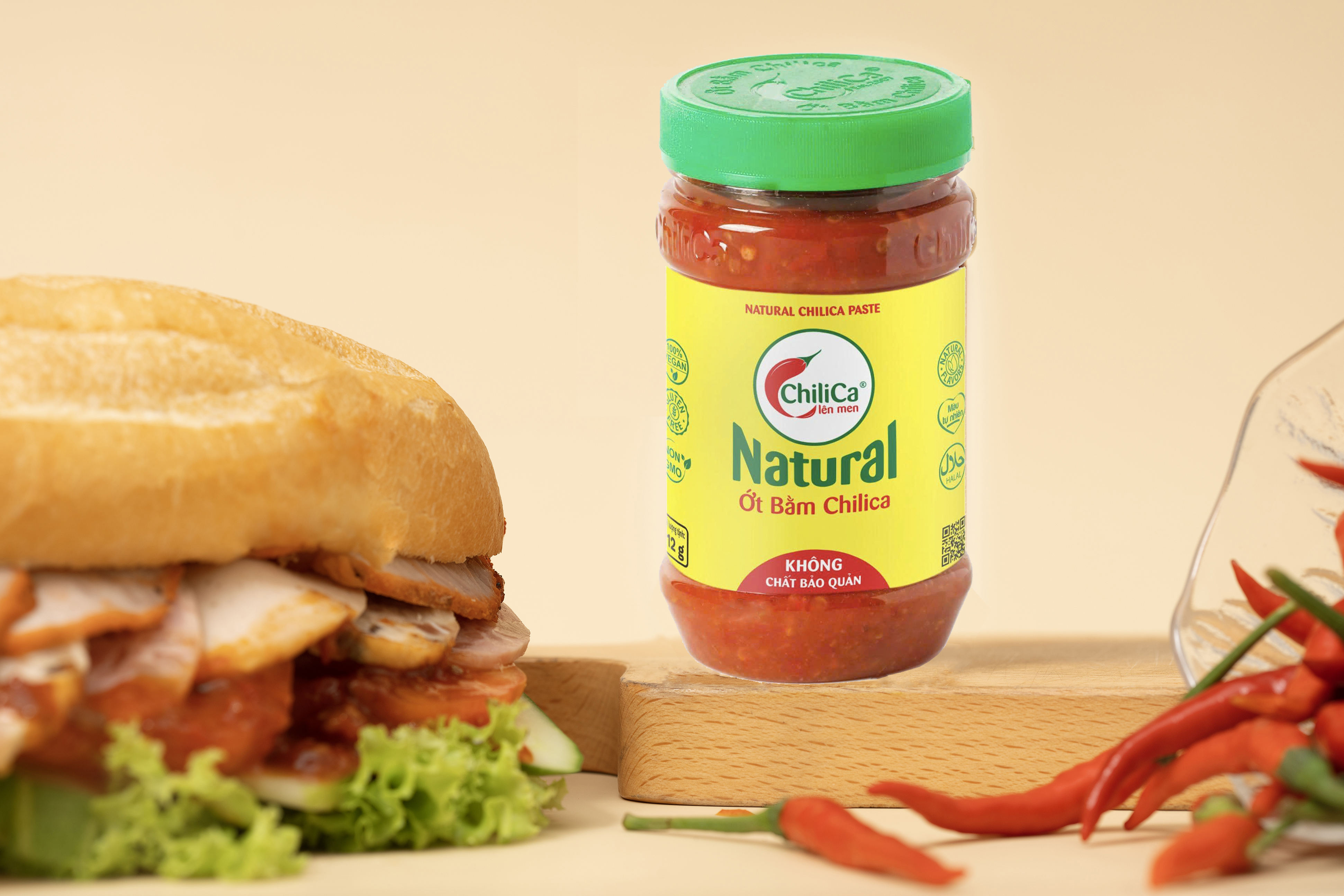 [KHÔNG CBQ] Natural Ớt Bằm ChiliCa 212g - Lên Men Tự Nhiên, Không Chất Điều Vị, Không Hương Liệu