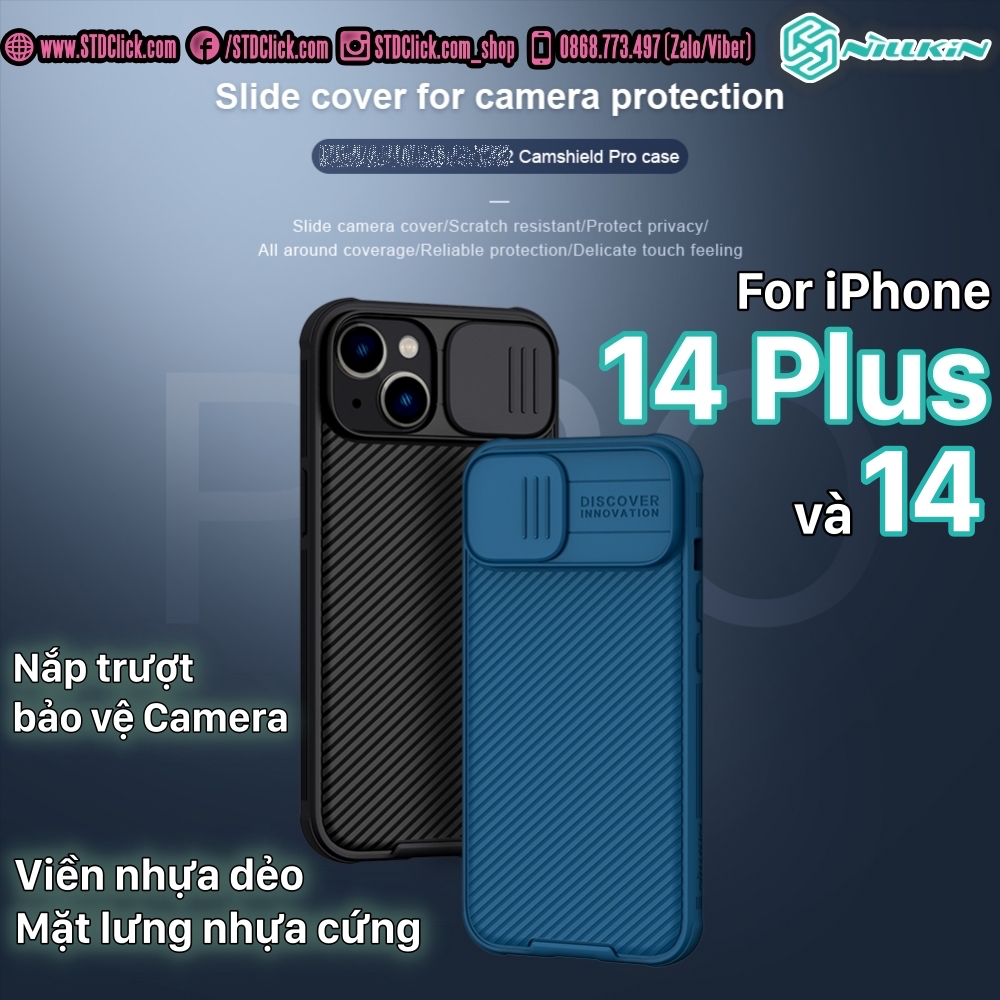 ỐP LƯNG DÀNH CHO ĐIỆN THOẠI IPHONE 14 - 14 PLUS NILLKIN CAMSHIELD PRO NILLKIN