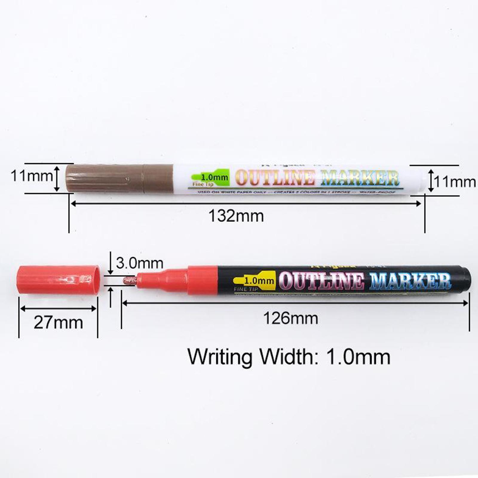 Double Line Outline Pens, 24 Colors Double Line Pen for Art Drawing Greeting Cards Craft Projects Posters Painting