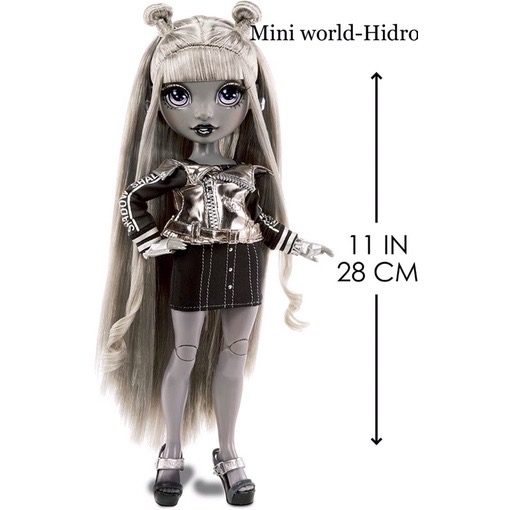 ￼Búp bê Rainbow Shadow Series 1 Luna Madison- Grayscale Fashion Doll body khớp tay chân