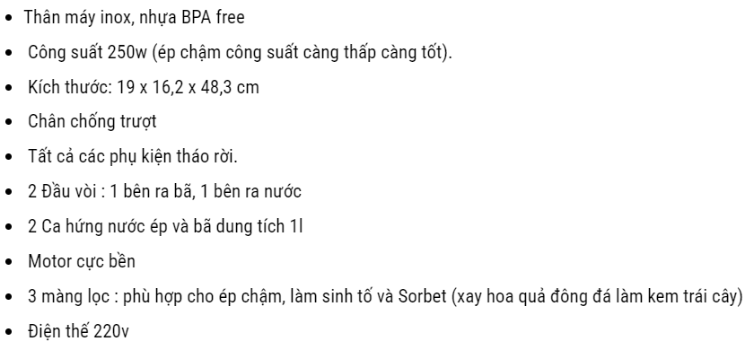 Máy Ép Chậm Unold 78265, Máy Ép Hoa Quả, Thực Phẩm, Máy Ép Sinh Tố, Nhập Đức, BH 12 Tháng