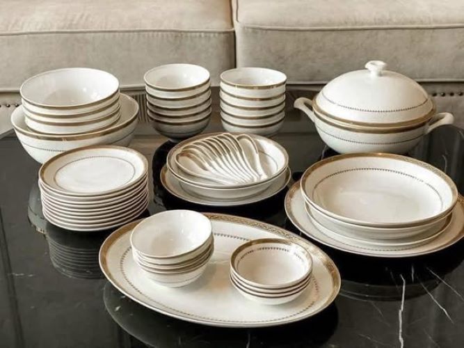 Set bát sứ Imperial 50 món viền vàng siêu sang Hàng chính hãng