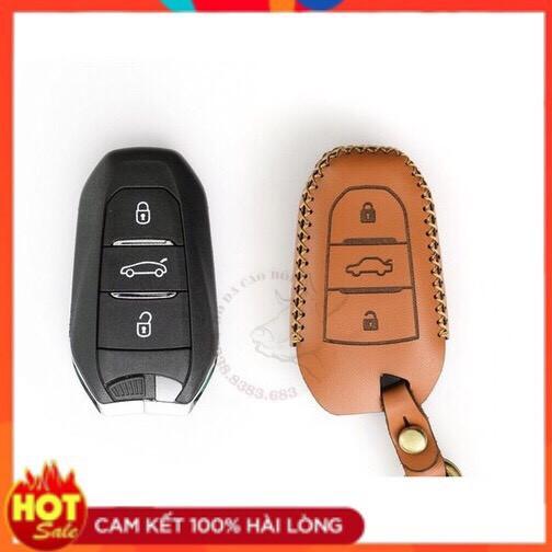 Bao Da Chìa Khóa Dành Cho xe PEUGEOT 2008, 3008, 5008.. Da Bò Rất Nhiều Màu Sắc. Đẳng Cấp Xe Pháp.
