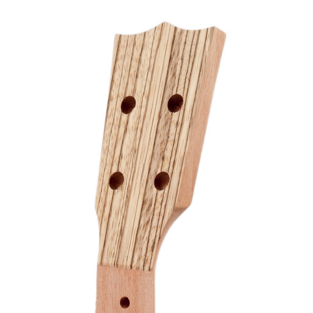 Unfinished Zebrawood Ukulele Neck Headstock Musical Instrument Parts