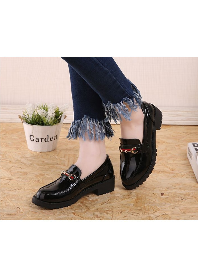 Giày Lười Nữ Da Bóng Đế 3cm H77