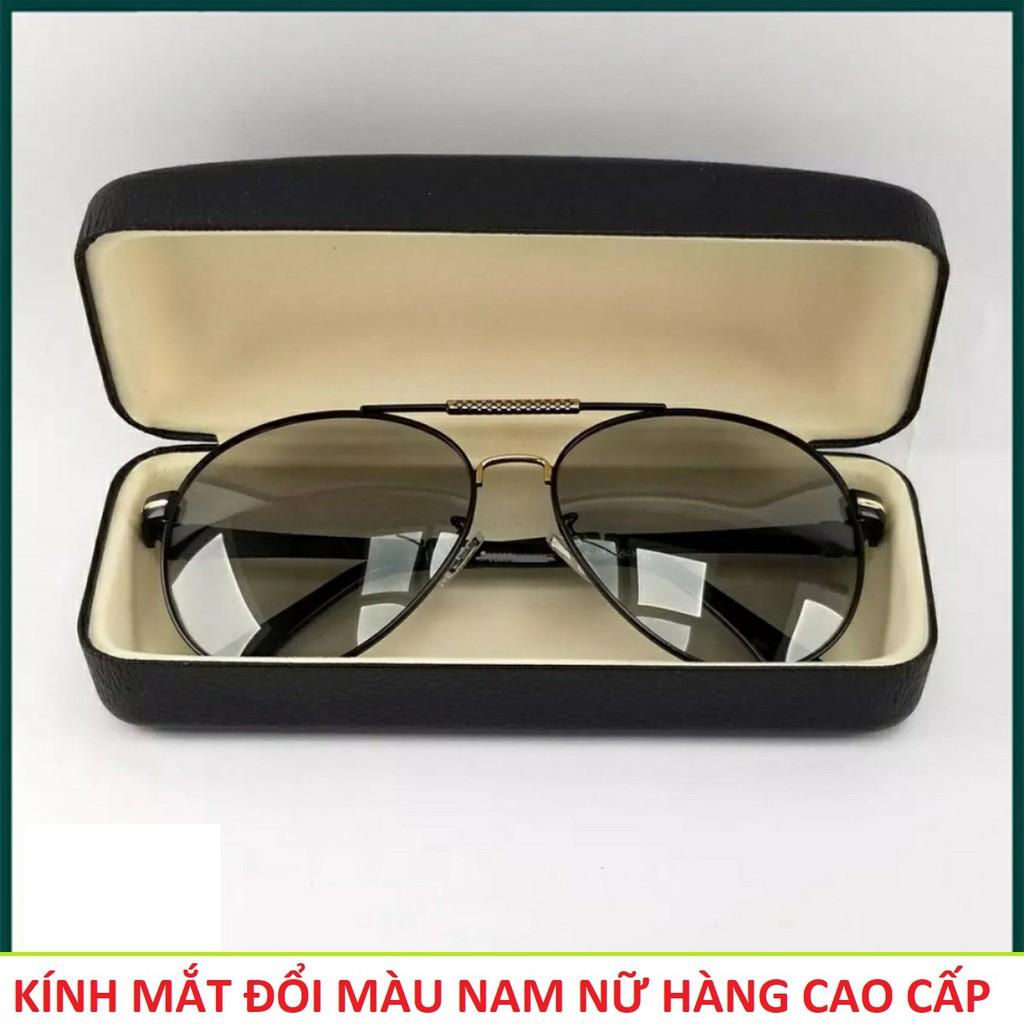 Kính mắt nam nữ đổi màu đi ngày và đêm tròng thủy tinh chống tia uv cực tím loại tốt hàng cao câp gọng dẻo chinh hãng