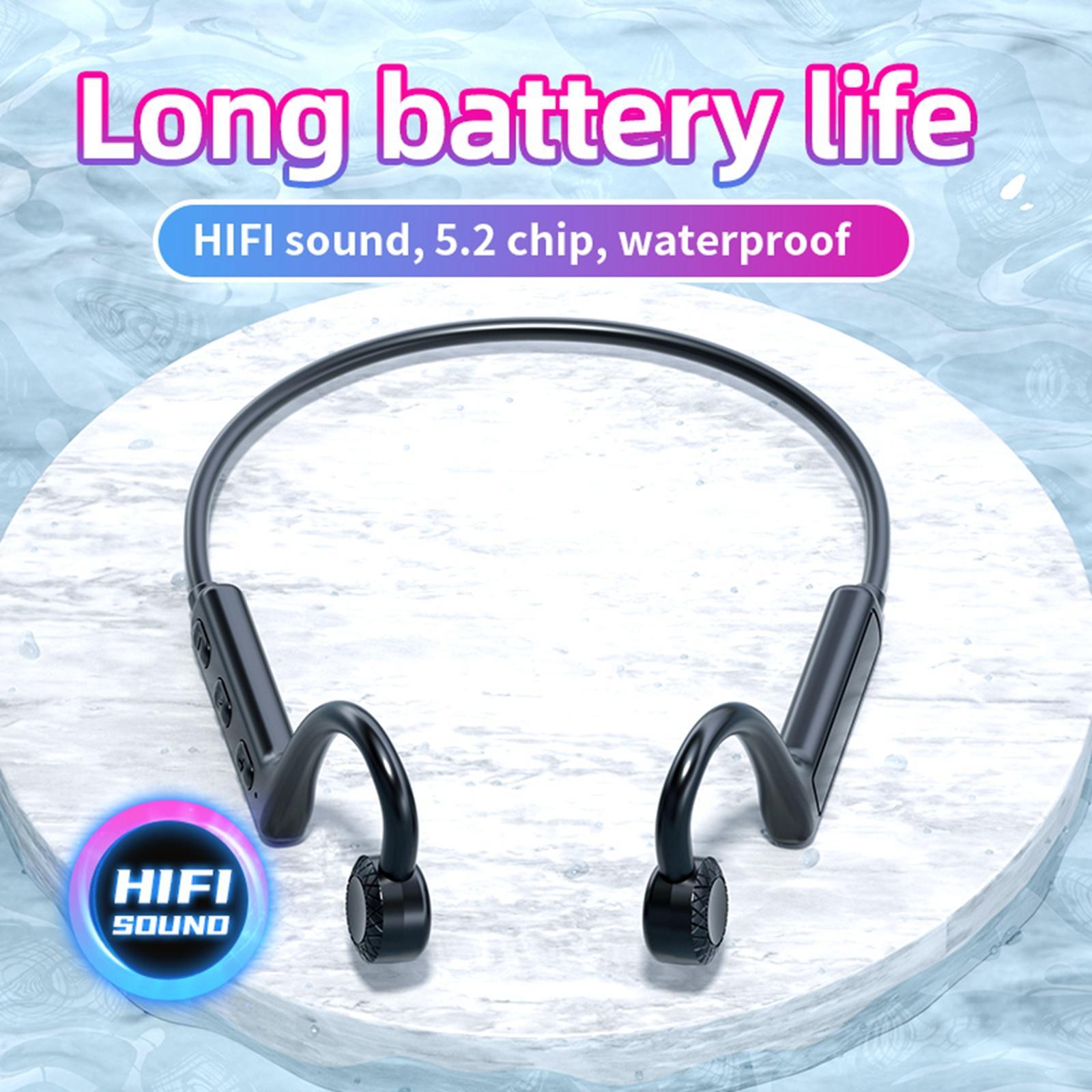 Bone Conduction Headphones, 360 Degree Foldable Earphones 8H Music Easy Button