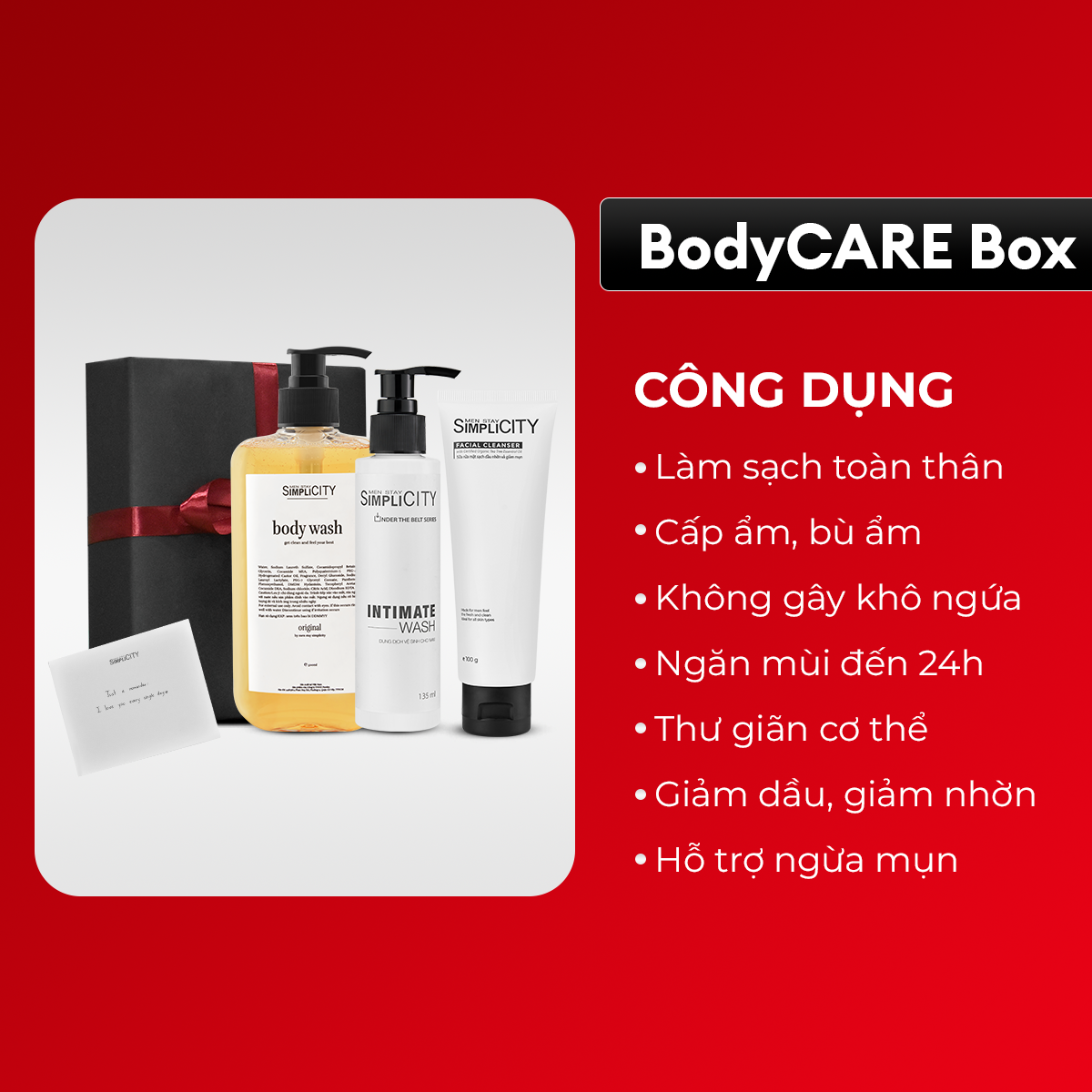 Bộ quà tặng chăm sóc da Men Stay Simplicity Skincare Box &amp; Bodycare Box