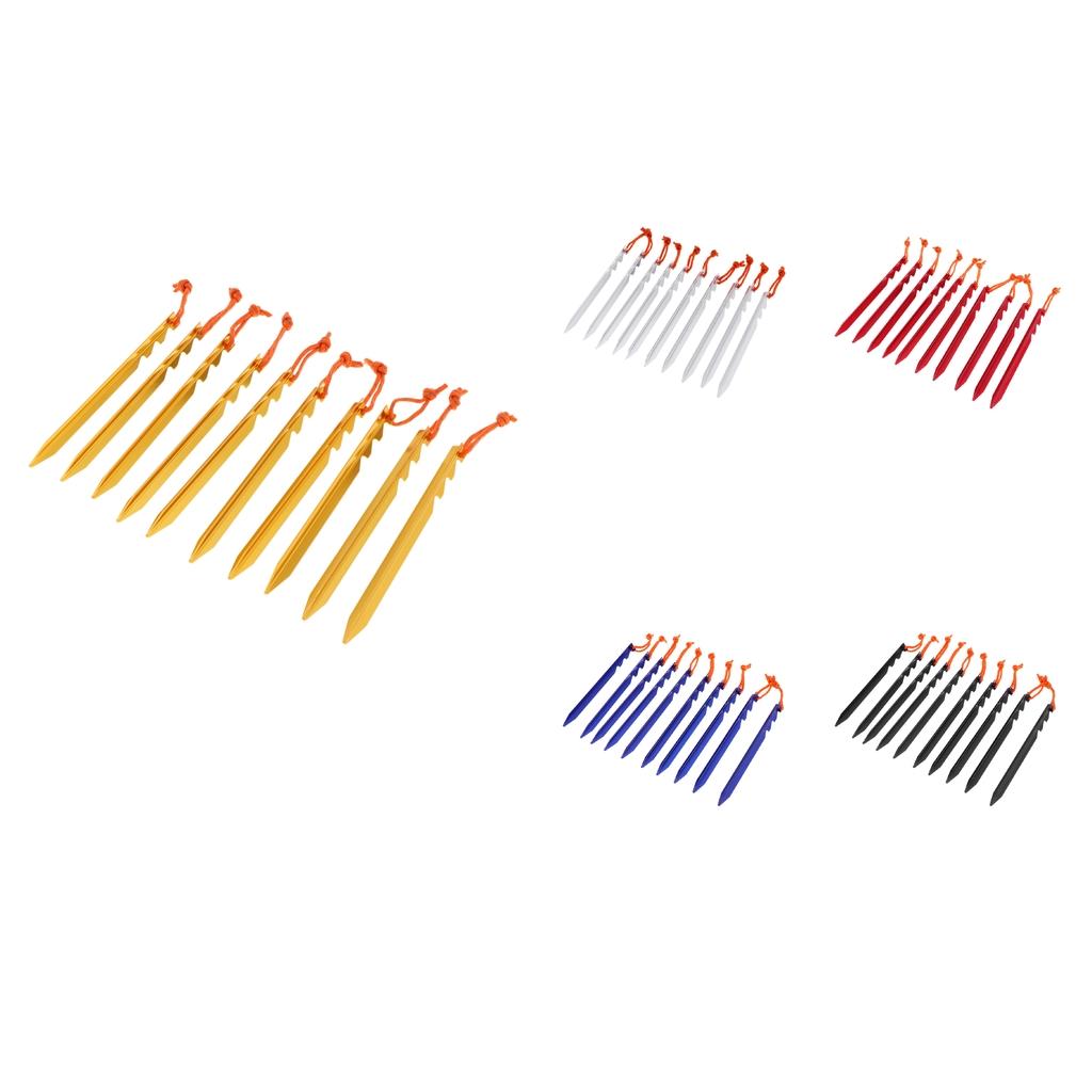 10 Pieces Aluminum Alloy Tent Pegs Stakes Outdoor Camping Accessories