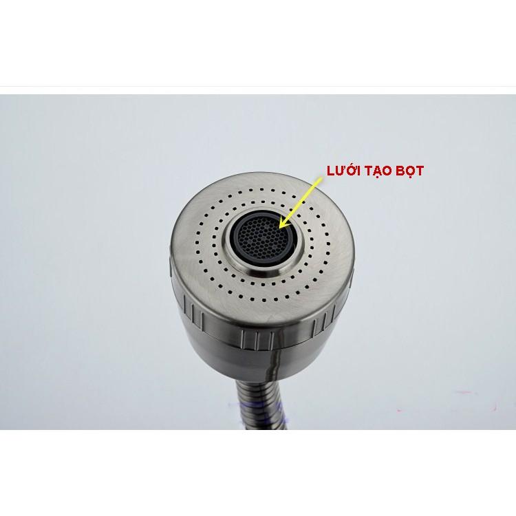 Vòi rửa chén xả lạnh cắm chậu inox 304 nguyên khối cần mềm - Đầu vòi 2 chế độ tăng áp- Tặng kèm dây cấp lạnh dài 60cm