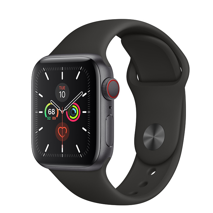 Hình ảnh của sản phẩm Đồng Hồ Thông Minh Apple Watch Series 5 LTE GPS + Cellular Aluminum Case With Sport Band (Viền Nhôm & Dây Cao Su) - Hàng Chính Hãng VN/A