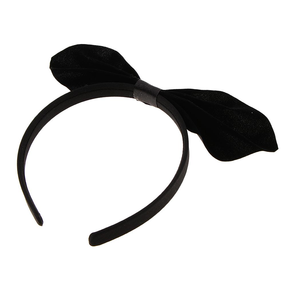 Halloween Party Headband Satin Black Bowknot Hairband Cosplay Costume Props
