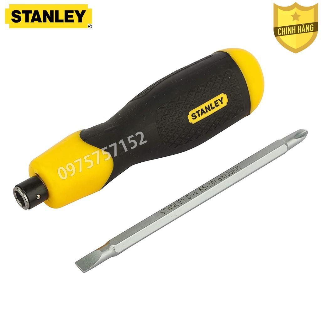 Tô vít 2 trong 1 đảo đầu có nam châm vĩnh cửu STANLEY 6x100mm, tua vít 2 đầu cao cấp thép Cr-V tay cầm chống va đập