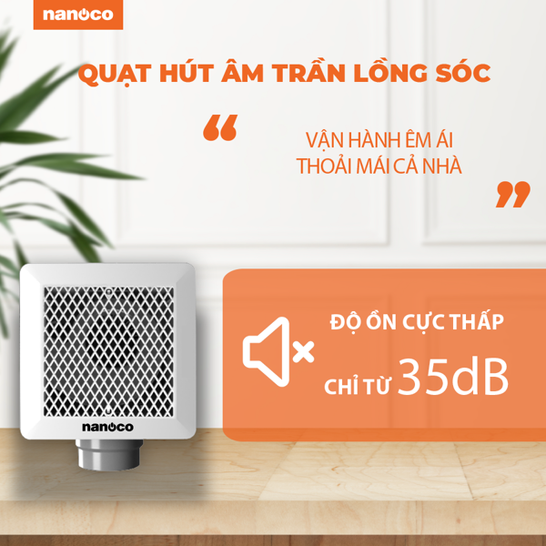 QUẠT THÔNG GIÓ ÂM TRẦN LỒNG SÓC NFV2521 NANOCO - HÀNG CHÍNH HÃNG