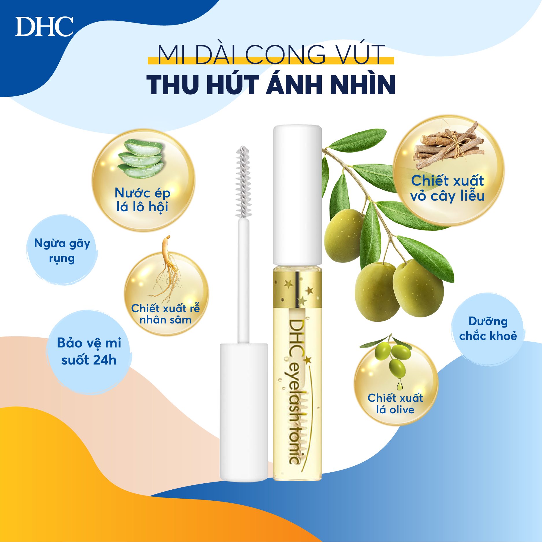 Dưỡng mi DHC Eyelash Tonic hỗ trợ kích thích mọc mi, làm dày, dài và chắc khỏe  lông mi - chiết xuất 100% từ thiên nhiên - Massel Official