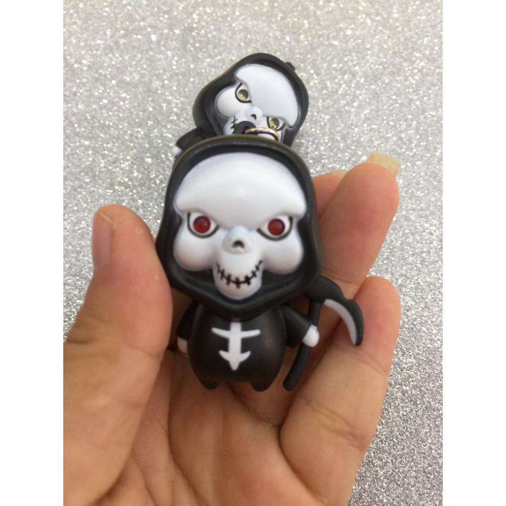 Móc khóa Ma-Móc khóa thần chết phát sáng đèn Led có âm thanh-Móc khóa gắn mô hình đèn LED thần chết ngộ nghĩnh đáng yêu