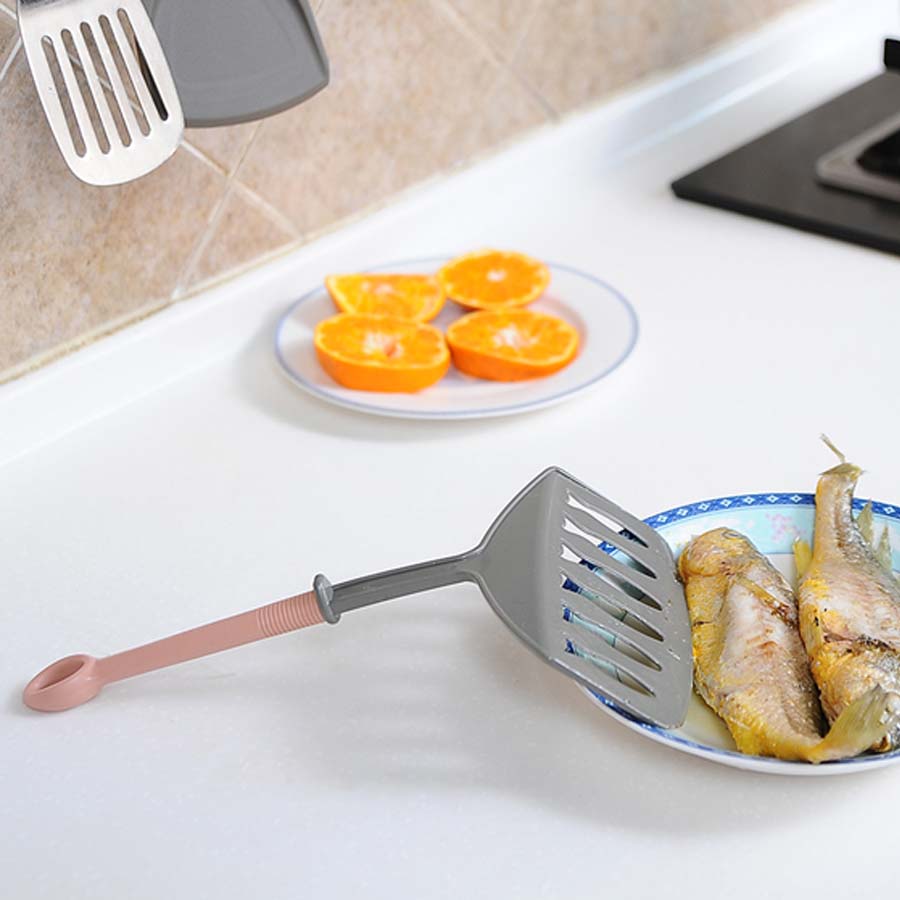 Bộ 3 xẻng lật đồ ăn nhanh bản rộng, có rãnh bằng nhựa - Hàng nội địa Nhật