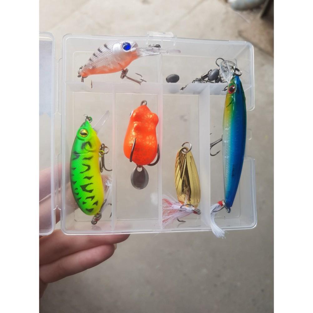 bộ combo mồi lure đủ 5 tầng nước kèm hộp đựng