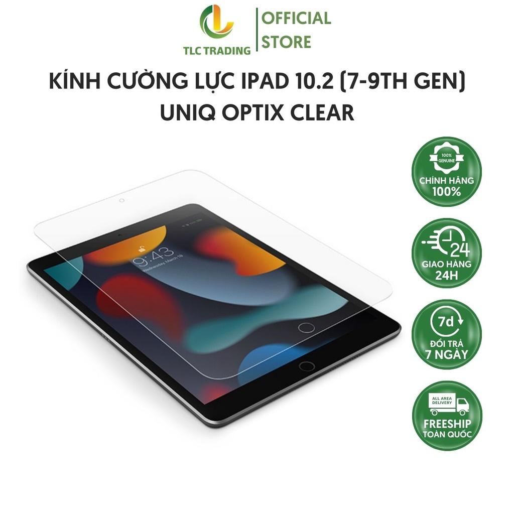 HÀNG CHÍNH HÃNG - Kính Cường Lực UNIQ OPTIX Clear Dành Cho Ipad 10.2 Trong Suốt Như Pha Lê Tặng Kèm Bộ Tự Lắp Đặt Hoàn Chỉnh