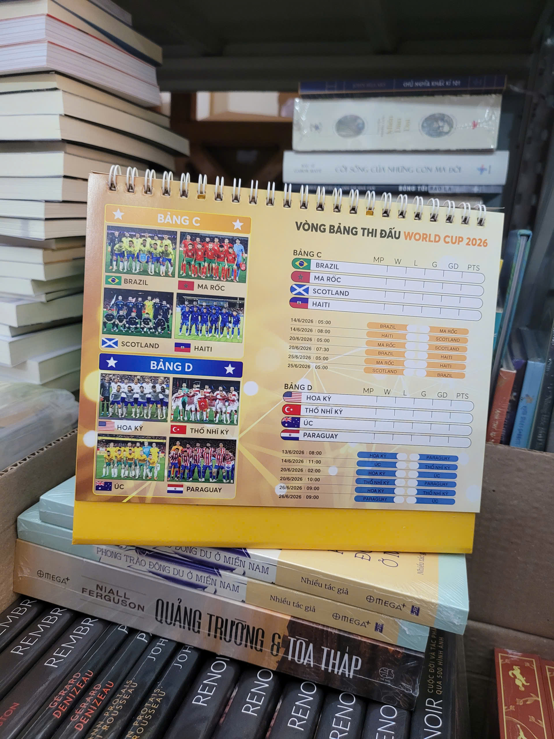 (Lịch để bàn) LỊCH THI ĐẤU WORLD CUP 2026 – 16x21cm – ndbooks