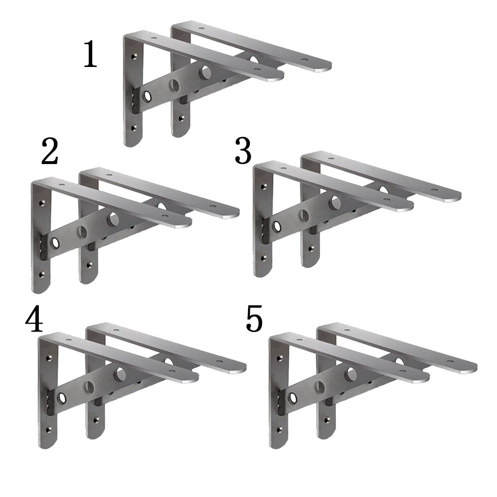 2pcs Stainless Steel Heavy Duty Shelf Bracket Corner Brace Support Fastener Wall Hanging Shelve Support Bracket