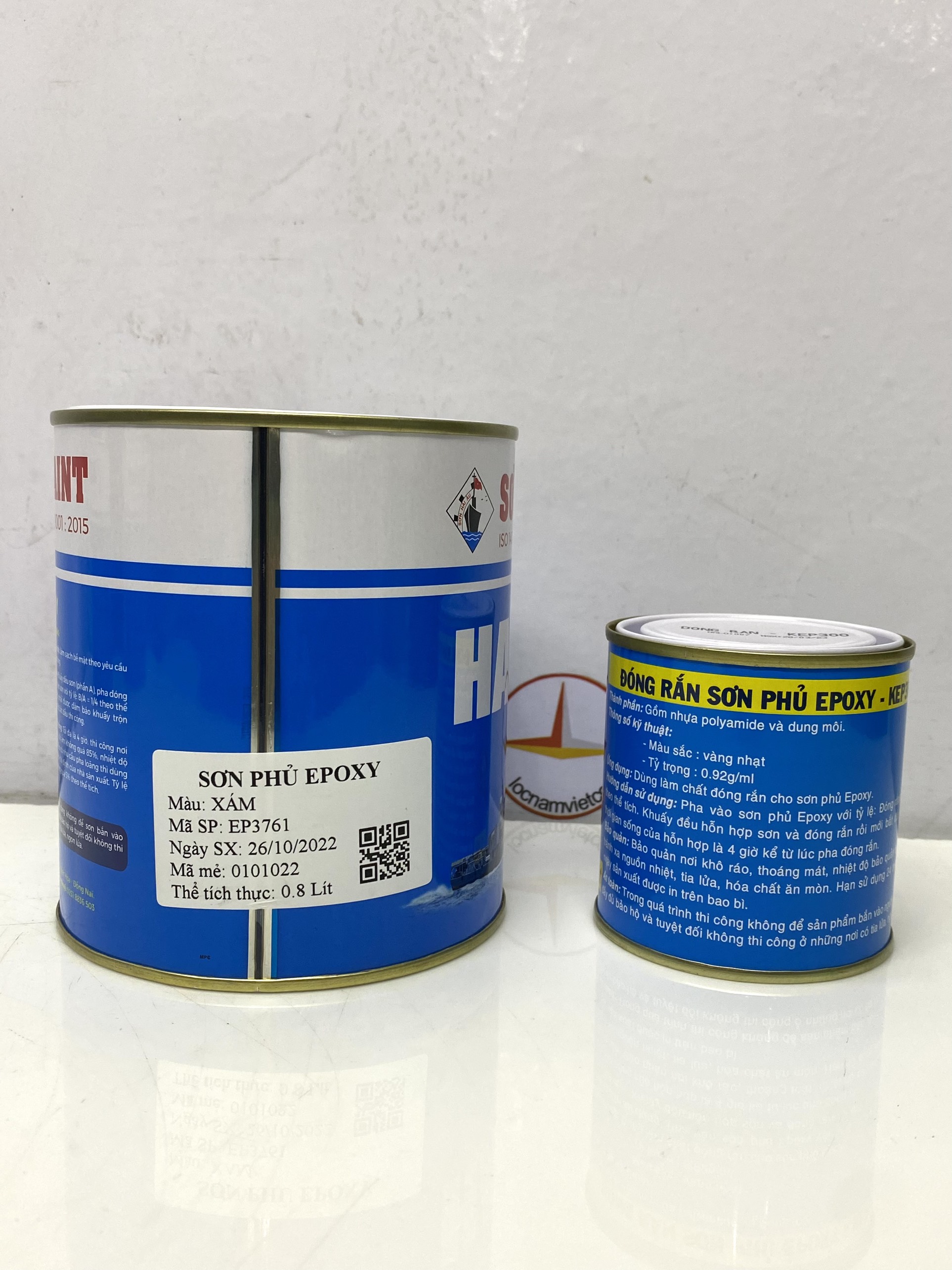 Sơn epoxy Hải Âu màu xám EP761 1L/Bộ