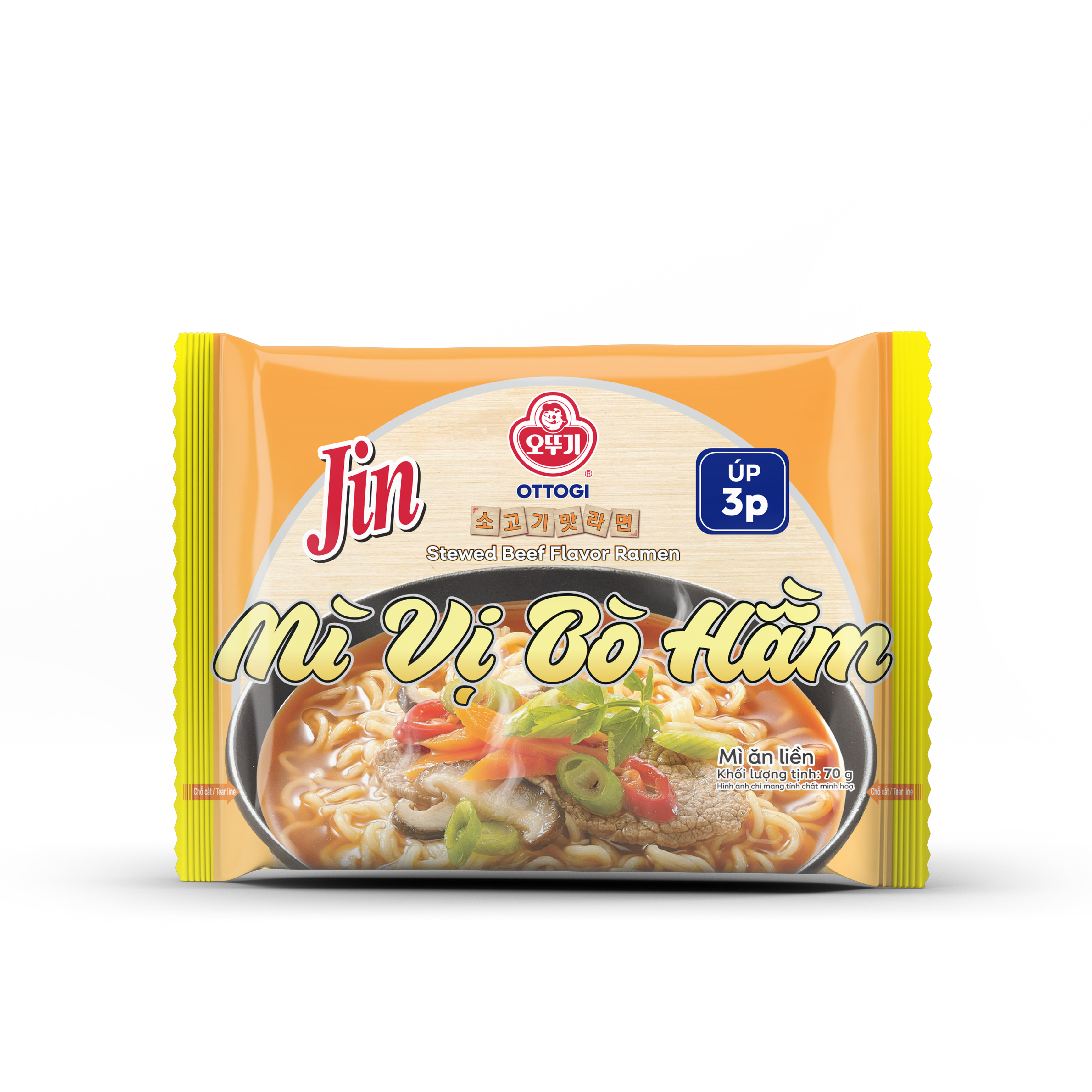 Hình ảnh Mì ăn liền Jin Vị Bò Hầm Ottogi 70g