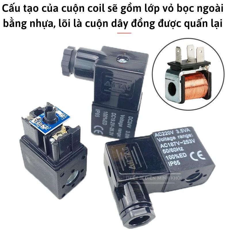 Cuộn Coil Điện Cho Van Điện Từ Khí Nén 220V, 12v,24v,110v, Cuận coil điện cho van khí nén 220V, 12v,24v,110v