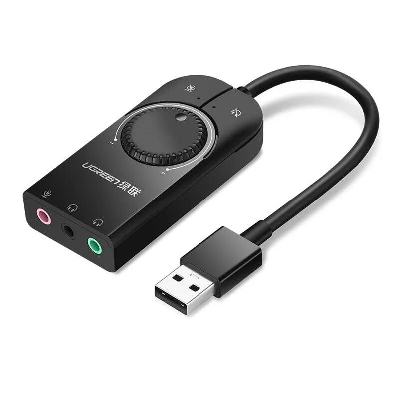 Ugreen UG50599CM129TK 1M Màu Đen USB External Stereo Sound Adapter - HÀNG CHÍNH HÃNG