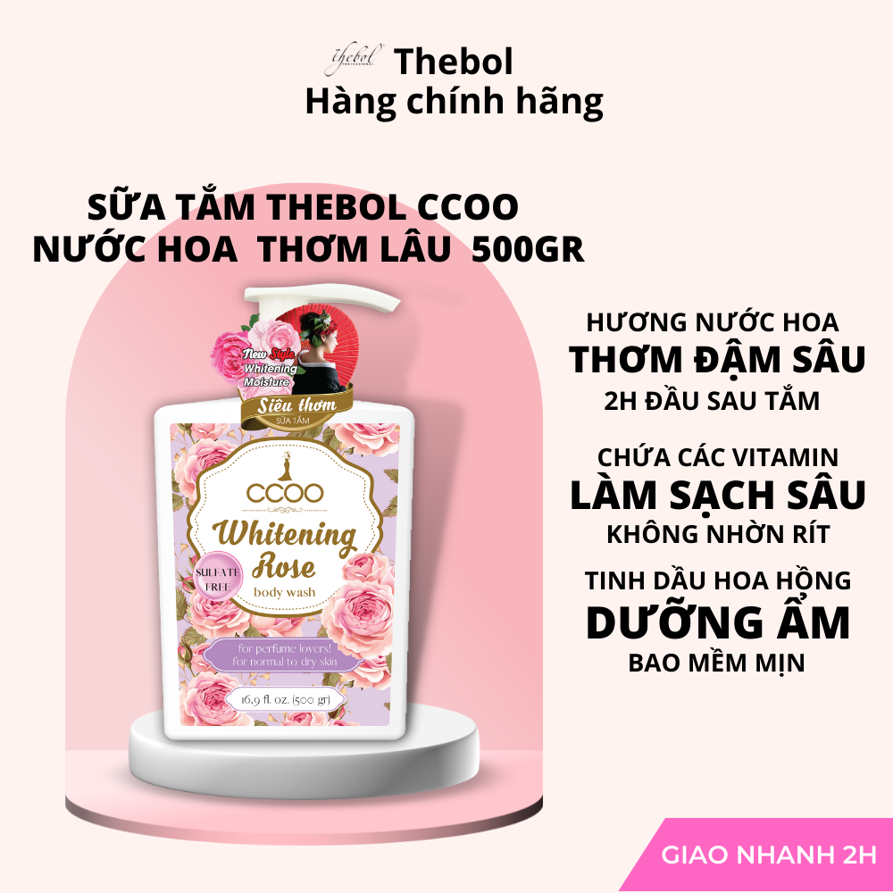 Sữa Tắm Nước Hoa Thebol CCOO Lưu Hương Thơm Lâu Trắng Sáng Da Giúp Dưỡng Ẩm Mềm Mịn An Toàn Cho Da Nhạy cảm