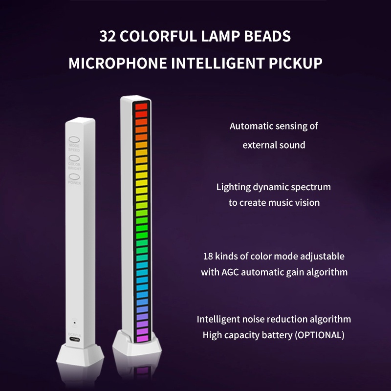 Led thanh RGB 32bit, Đèn led RGB cảm biến âm thanh thông minh nháy theo nhạc