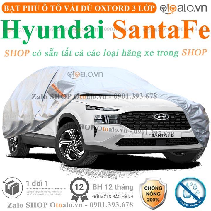 Bạt che phủ xe ô tô Hyundai Santafe 3 lớp cao cấp