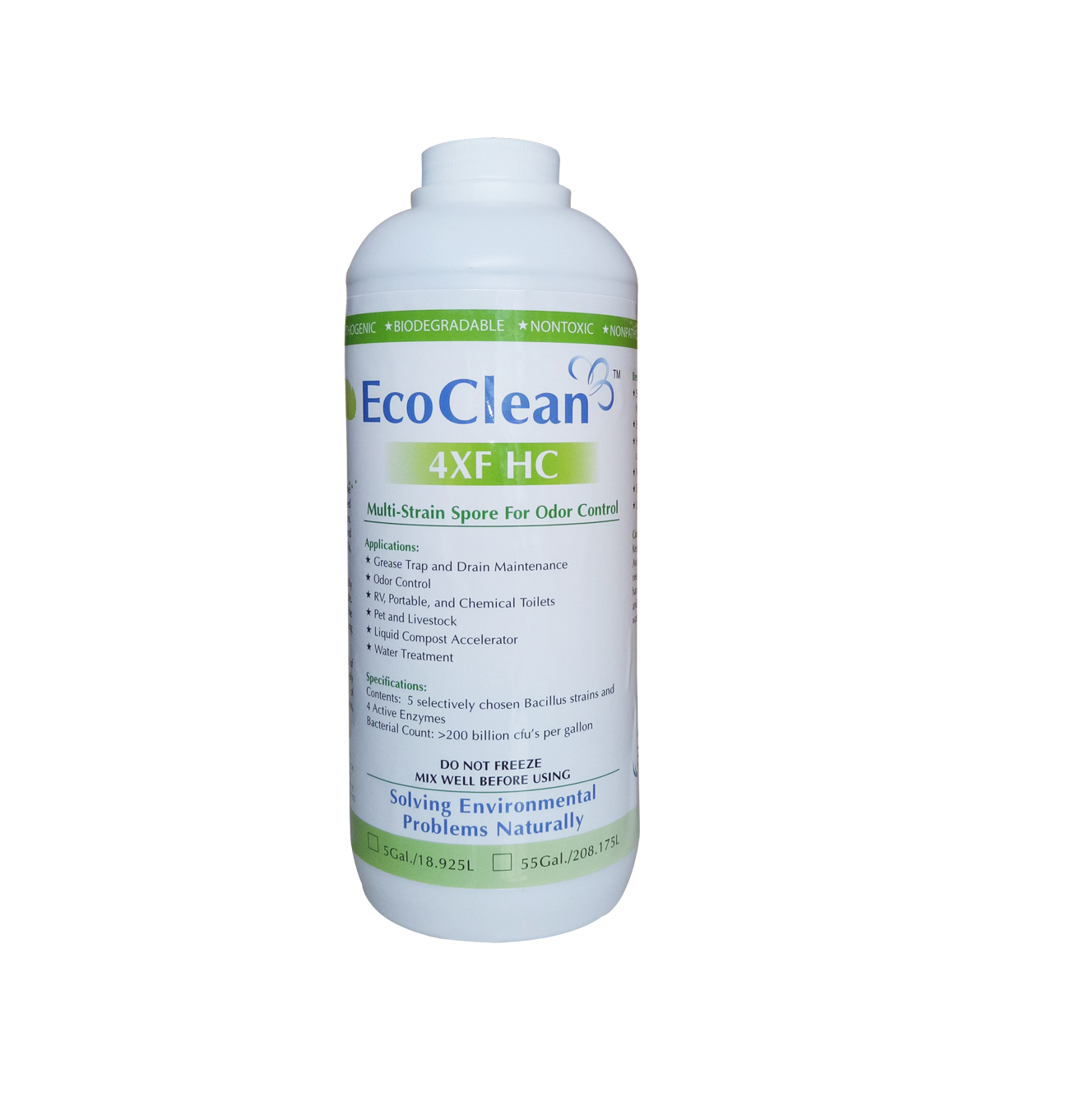 EcoClean 4XFHC - Vi Sinh Xử Lý Mùi Hôi Chuồng Trại, Bãi Rác, Nước Thải, Hầm Tự Hoại  - Chai 1 lít