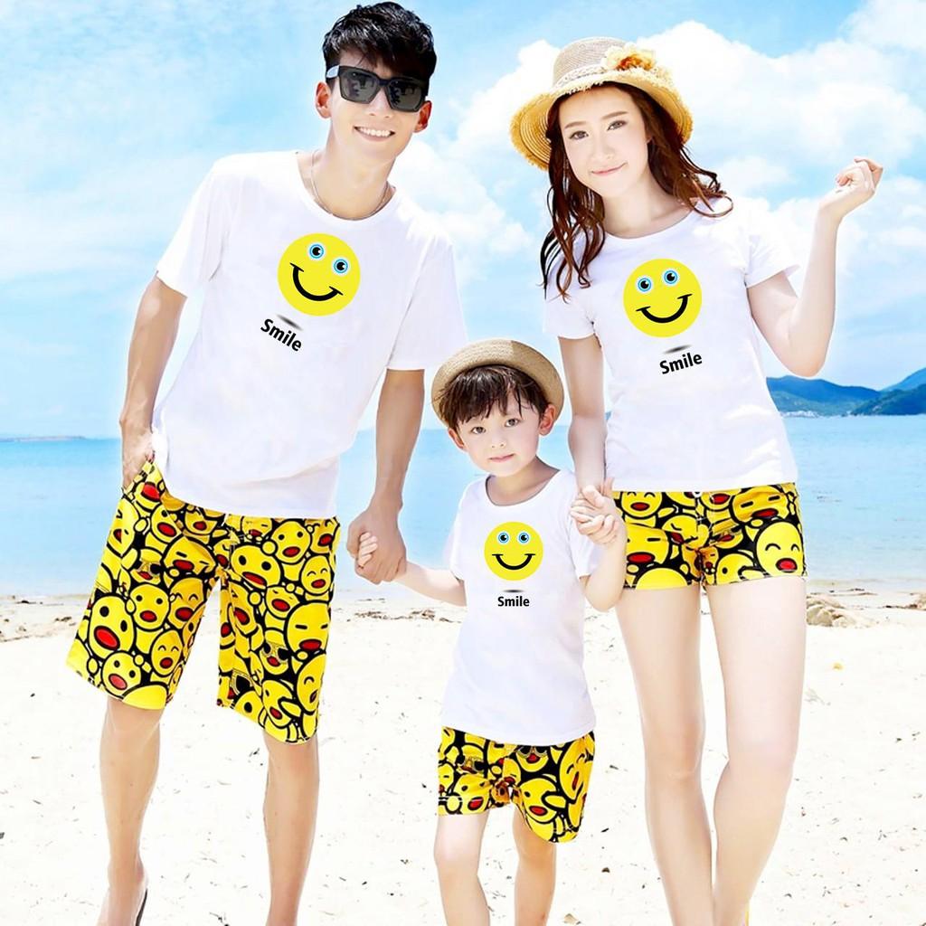 Áo thun gia đình đẹp in mặt cười smile dễ thương cao cấp
