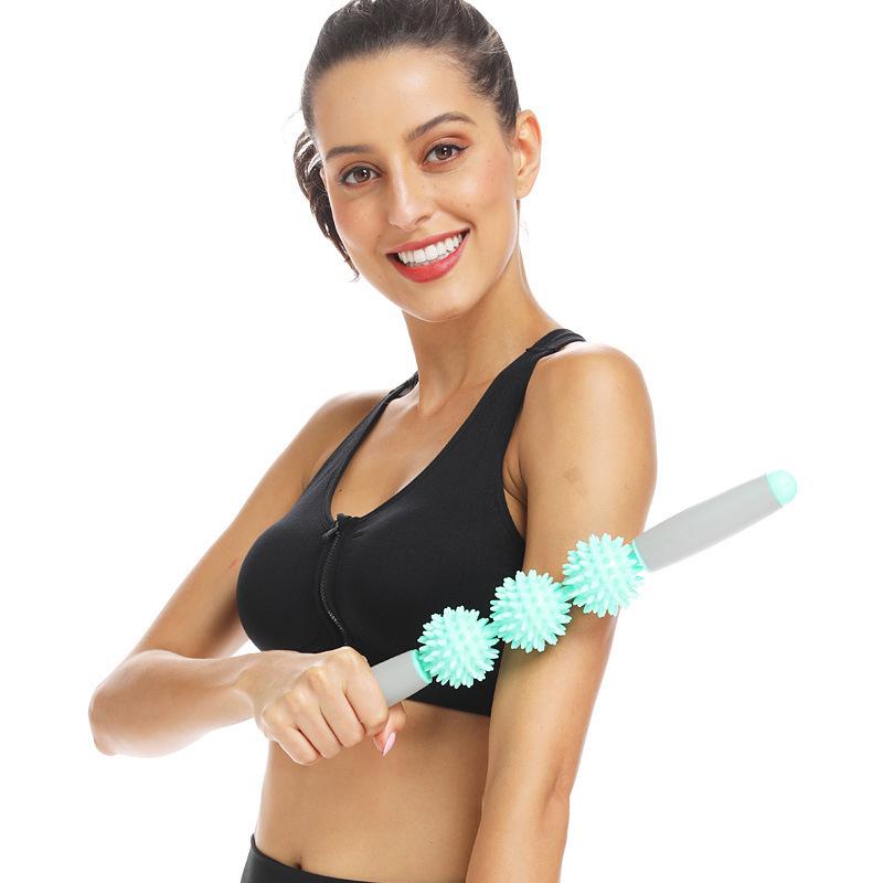 Dài Gai Chùy 3 Bi Dán Thư Giãn Fascia Stovepipe Tập Yoga Cho Tập Thể Dục Thiết Bị Massage Lăn Cơ