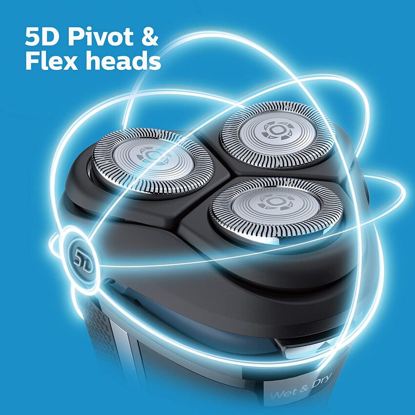 [ HÀNG NHẬP KHẨU ] Máy cạo râu khô và ướt 5D Pivot & Flex Heads Philips Norelco S3212, Series 3000