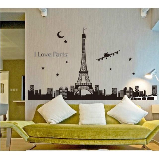 Decal dán tường thành phố Paris